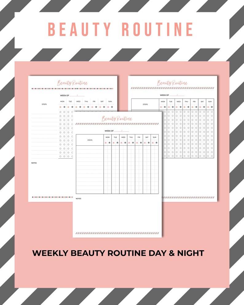 Beauty Routine Printable Skincare Routine Day Night Routine - Etsy