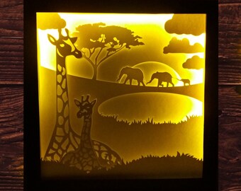 Download Shadow Box Giraffe Etsy