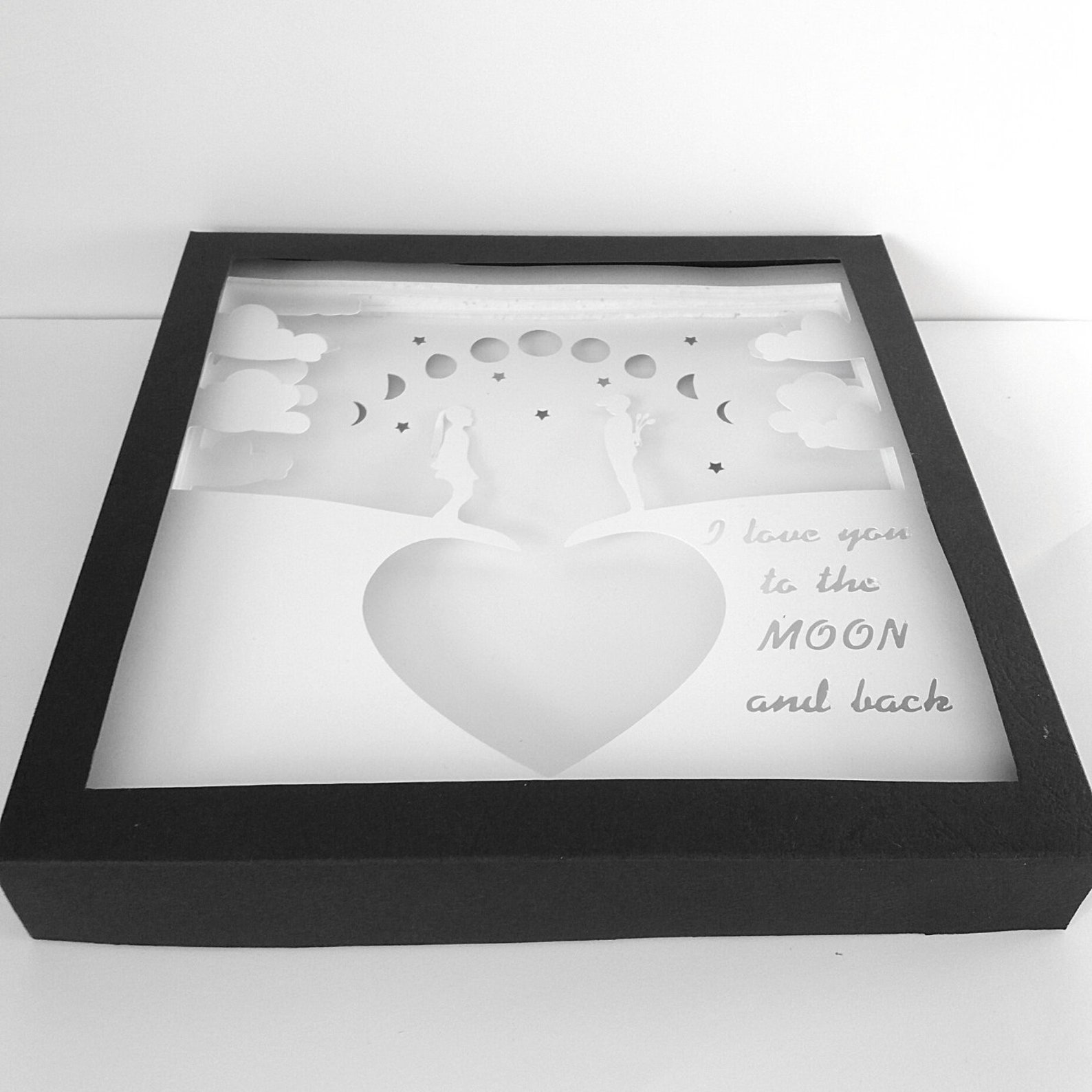 Lovers shadow box svg. Paper light box template. 3D Paper cut Etsy