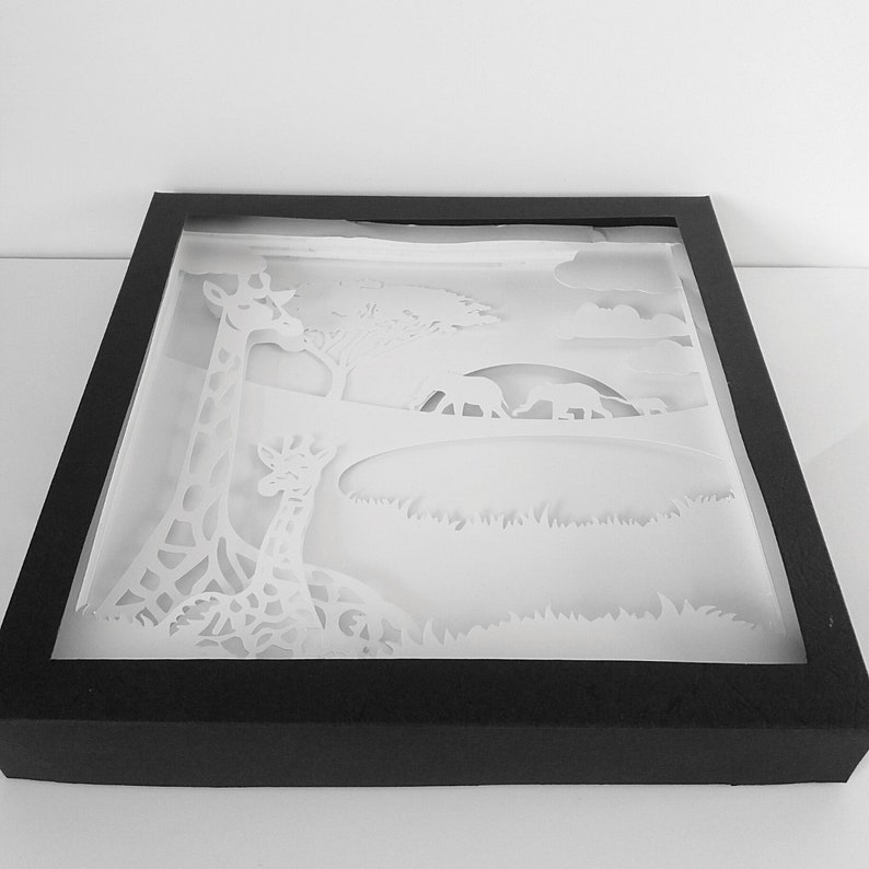 Giraffe Shadow Box Svg. Paper Light Box Template. 3D Paper Cut | Etsy