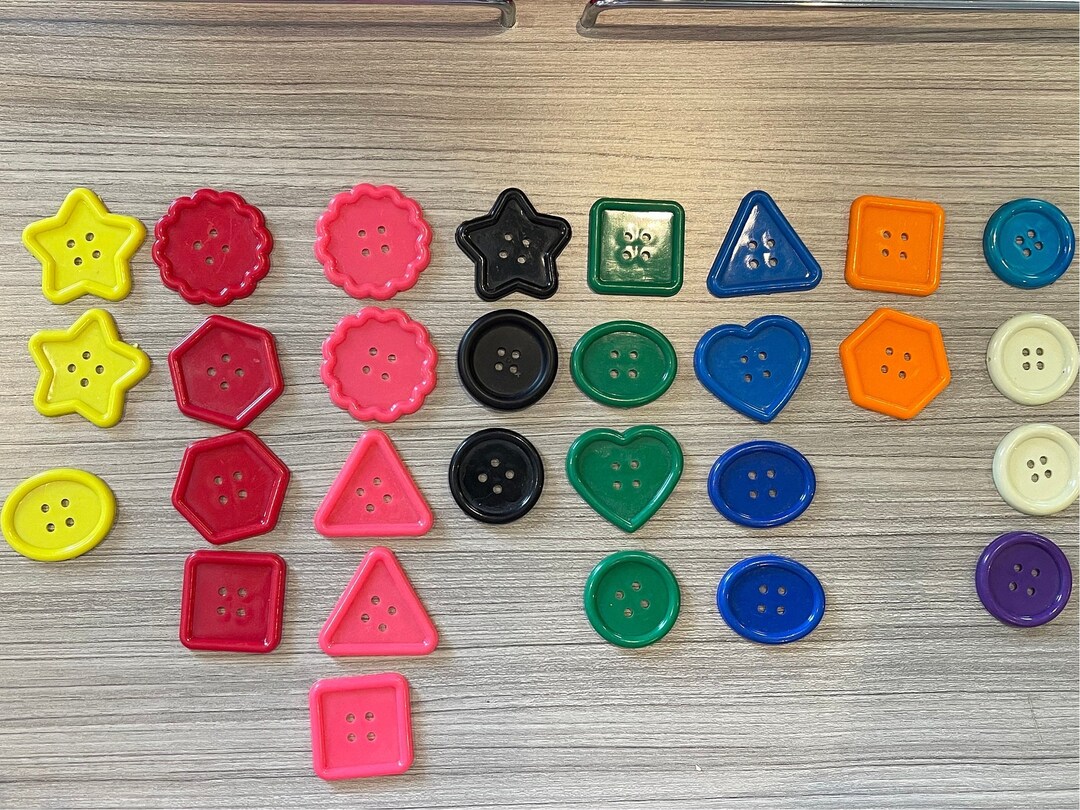 Over 25 Colorful Multi- Shaped Large Buttons - Etsy
