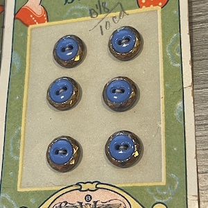 La Mode Antique buttons on card - small, colorful, gold accents