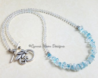 Genuine Blue & White Topaz Necklace