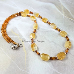 Citrine & Hessonite Necklace (November Birthstone)