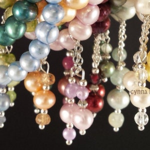 Genuine Pearl & Birthstone Necklace NOVEMBER image 3