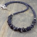 Genuine Natural Sapphire Crescent Necklace (September Birthstone)