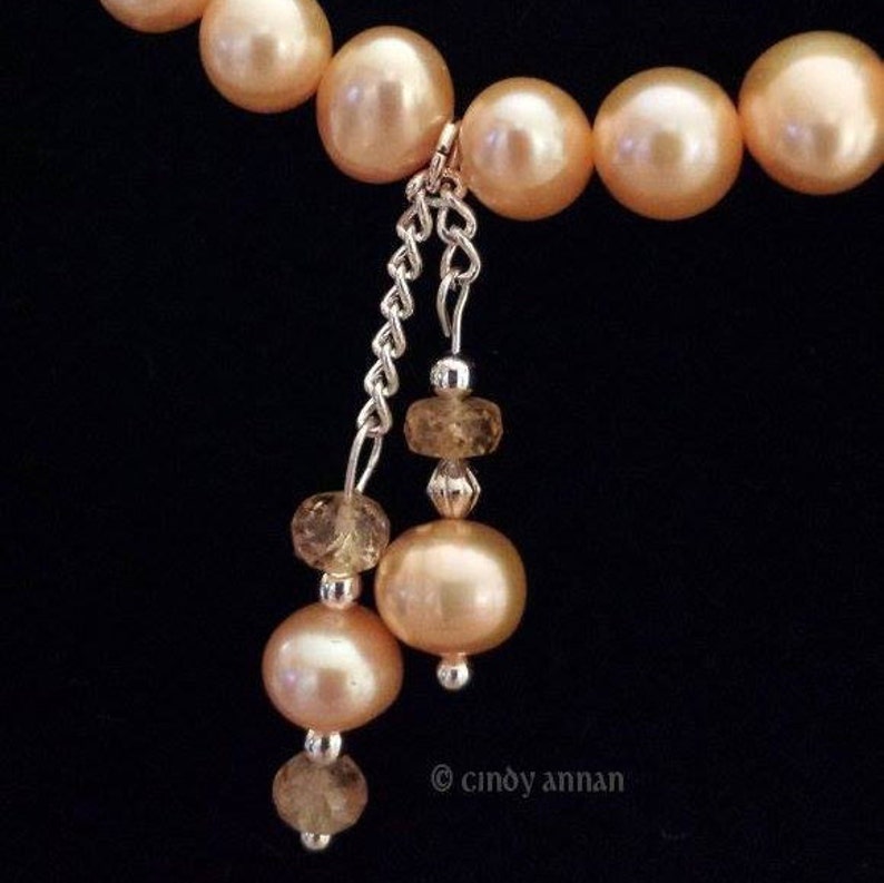 Genuine Pearl & Birthstone Necklace NOVEMBER image 2