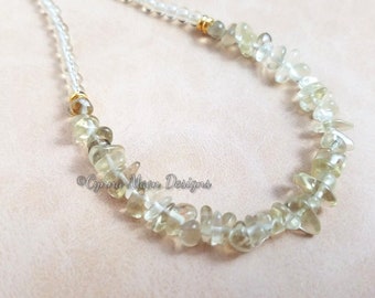 Lemon Quartz Crescent Necklace