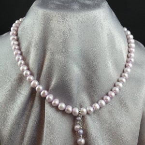 Genuine Pearl & Birthstone Necklace NOVEMBER image 4