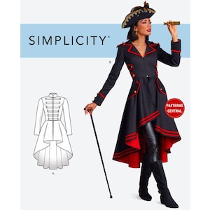 Simplicity 9086 Pirate Coat Costume, Uncut, Factory Folded, Size 6-14