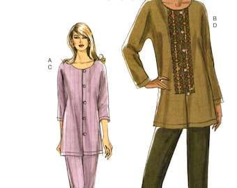 06 Vogue 8265 Loose Fitting Tunic with Sleeve Variations and Tapered Pants, Uncut, Factory Folded, Sewing Pattern Size 8-14