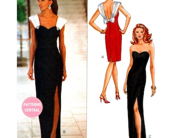 Sewing Pattern: Butterick 6702 Sweetheart Neckline Evening Dress in Two Lengths, Uncut, Factory Folded, Bust 34-38 (87-97 cm)