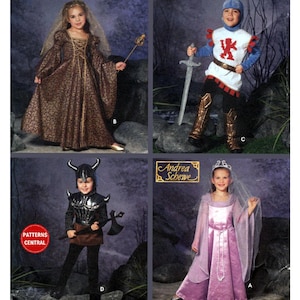 Simplicity 5520 Child&#39;s Medieval Knight, Princess, Warrior Fancy Dress Costumes, Uncut, Factory Folded Sewing Pattern Size 3-8
