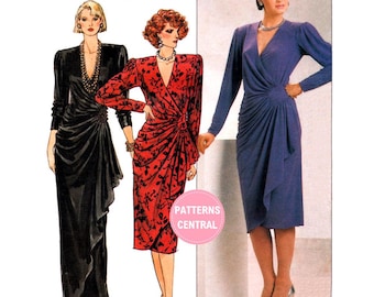 Sewing Pattern: Butterick 6951 Straight Wrap Dress in Two Lengths, Uncut, Factory Folded, Bust 32.5 (83 cm)