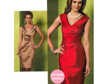 Vogue 1182 Cocktail Dress with Shawl Collar, Uncut, Factory Folded, Size 18-22