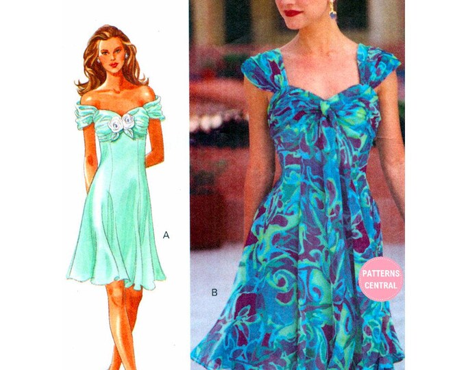 Sewing Pattern: Butterick 3497 Lined, off the Shoulder Dress, Cut ...