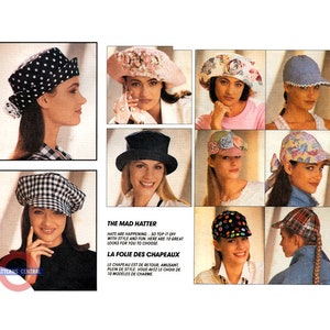 May include: A collage of nine different women wearing various styles of hats. The text "The Mad Hatter" and "La Folie Des Chapeaux" is visible in the image.