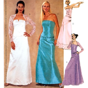 McCall&#39;s 3056 Evening Wear: Shrug, Lined Bustier and Skirt, Uncut, Factory Folded, Sewing Pattern Size 8-12