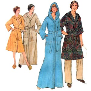 Simplicity 8275 Unisex Hooded Robes in Two Lengths, Uncut, Factory Folded Sewing Pattern Size 10-12
