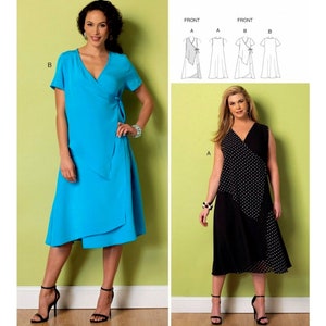 Butterick 6359 Connie Crawford Loose Fitting, Flared Wrap Dress, Uncut, Factory Folded, Sewing Pattern Multi Size 16-44