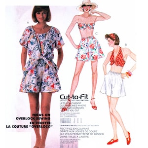 McCall&#39;s 2501 Halter, Front Tie Up or Bandeau Tops and Gathered Shorts, Uncut, Factory Folded Sewing Pattern Size 8-12