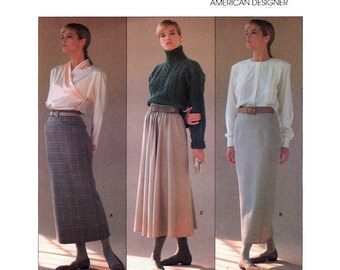 Vogue American Designer 1790 Calvin Klein Straight or Flared Long Skirt, Uncut, Factory Folded, Sewing Pattern Size 10