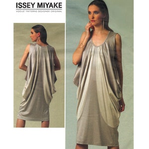 Vogue 1238 Issey Miyake Loose Fitting Draped Dress, Uncut, Factory Folded, Sewing Pattern Size 4-18