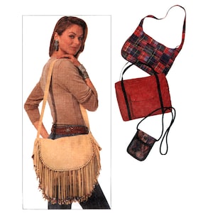 McCall&#39;s 7228 Fringed Shoulder, Tote, Duffle, Backpack, Water Bottle Bags, Uncut, Factory Folded Sewing Pattern Various Sizes