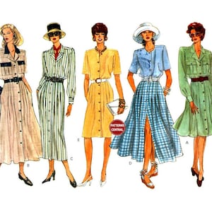 Sewing Pattern: Vogue 1147 Blouson Back Shirt Dress in Two Lengths, Uncut, Factory Folded, Size 14-18