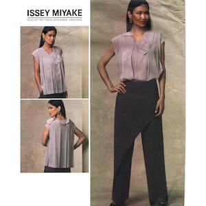 Vogue 1142 Issey Miyake Pleated Top and Fitted Pants, Neatly Cut, Sewing Pattern Size (see description)
