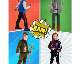 Simplicity 8724 Childs' Action Character Costumes, Uncut, Factory Folded Sewing Pattern Size 3-8