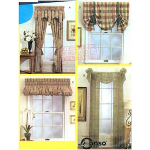 Simplicity 7075 Window Treatments in Various Lengths and Styles, Uncut, Factory Folded Sewing Pattern