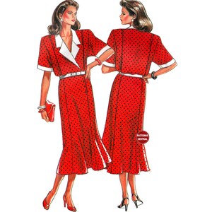 Sewing Pattern: New Look 6843 Dress with  Fluted Skirt, Uncut, Factory Folded, Size 8-18