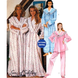 Sewing Pattern: McCall&#39;s 6312, Robe, Nightgown in Two Lengths and Pajamas, Uncut, Factory Folded Plus Size 16-22