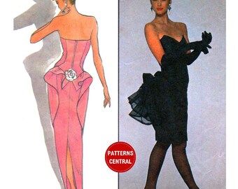 Style 1244 Carolina Herrera Evening Dress in Two Lengths, Cut, Complete, Size 12