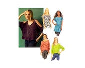 Butterick 5889 Oversized Top or Tunic with Sleeve Variations, Uncut, Factory Folded, Sewing Pattern, Multi Size 4-14
