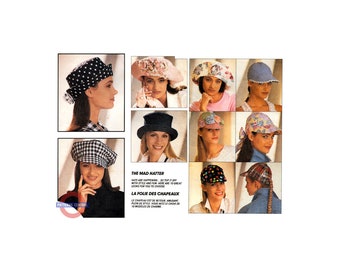 McCall's 6077 Five Great Hats and a Tie to Create, Partially Cut, Partially Factory Folded, Complete Sewing Pattern Various Sizes
