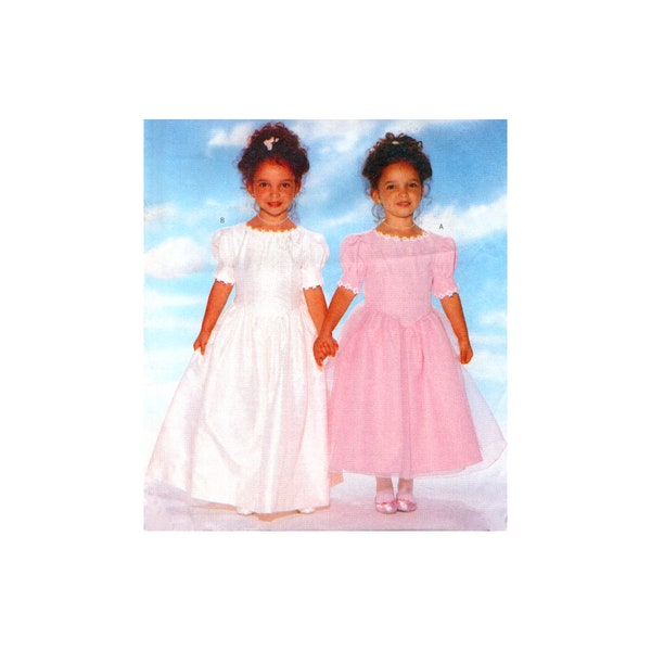 Butterick 4792 Child's Special Occasion or Flowergirl Dress in Two Lengths, Uncut, Factory Folded, Sewing Pattern Size 5-6X
