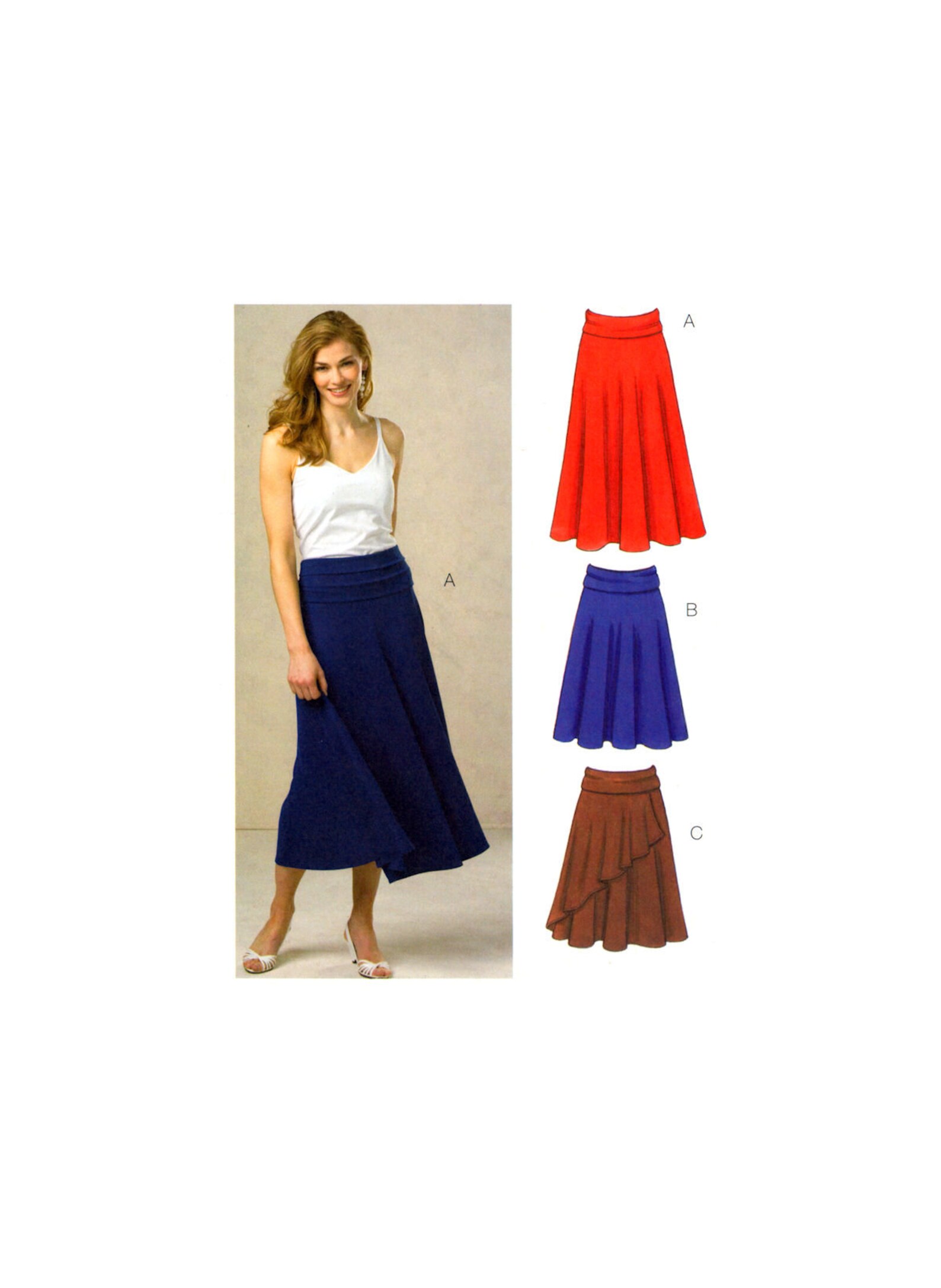 Kwik Sew 3513 Flared Pull-on Skirts in Two Lengths With Wide - Etsy