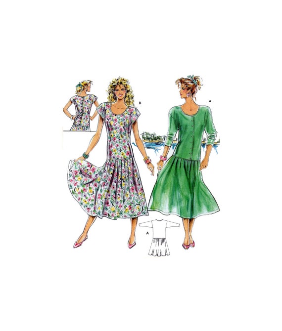 burda drop waist dress pattern Sewing patterns