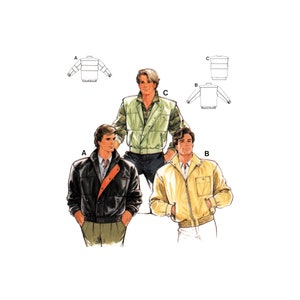 Burda 6600 Men's Bomber Jackets or Vest, Uncut, Factory Folded Sewing Pattern Multi Size 34-44