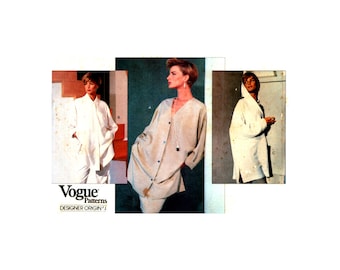 Vogue Designer Original 2620 Betty Jackson Loose Fitting Shirt with Optional Hood Uncut, Factory Folded Sewing Pattern Size  6-10