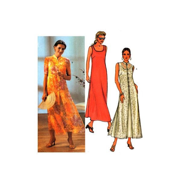 Butterick 3771 Sleeveless or Short Sleeved Duster and Dress, Uncut, Factory Folded Sewing Pattern Size 14-18