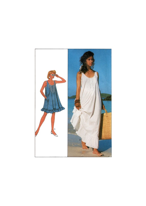 Sewing Pattern: Simplicity 8681 Loose Fitting Dress or Nightgown in Two Lengths, Uncut, Factory Folded or Cut/Complete Size 14-16 or 10-12