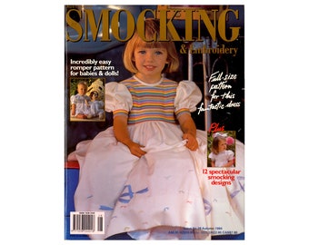 Australian Smocking and Embroidery Magazine, Autumn 1994, Issue 28, Factory Folded Patterns, Instructions, Colour Photos, 64 pages