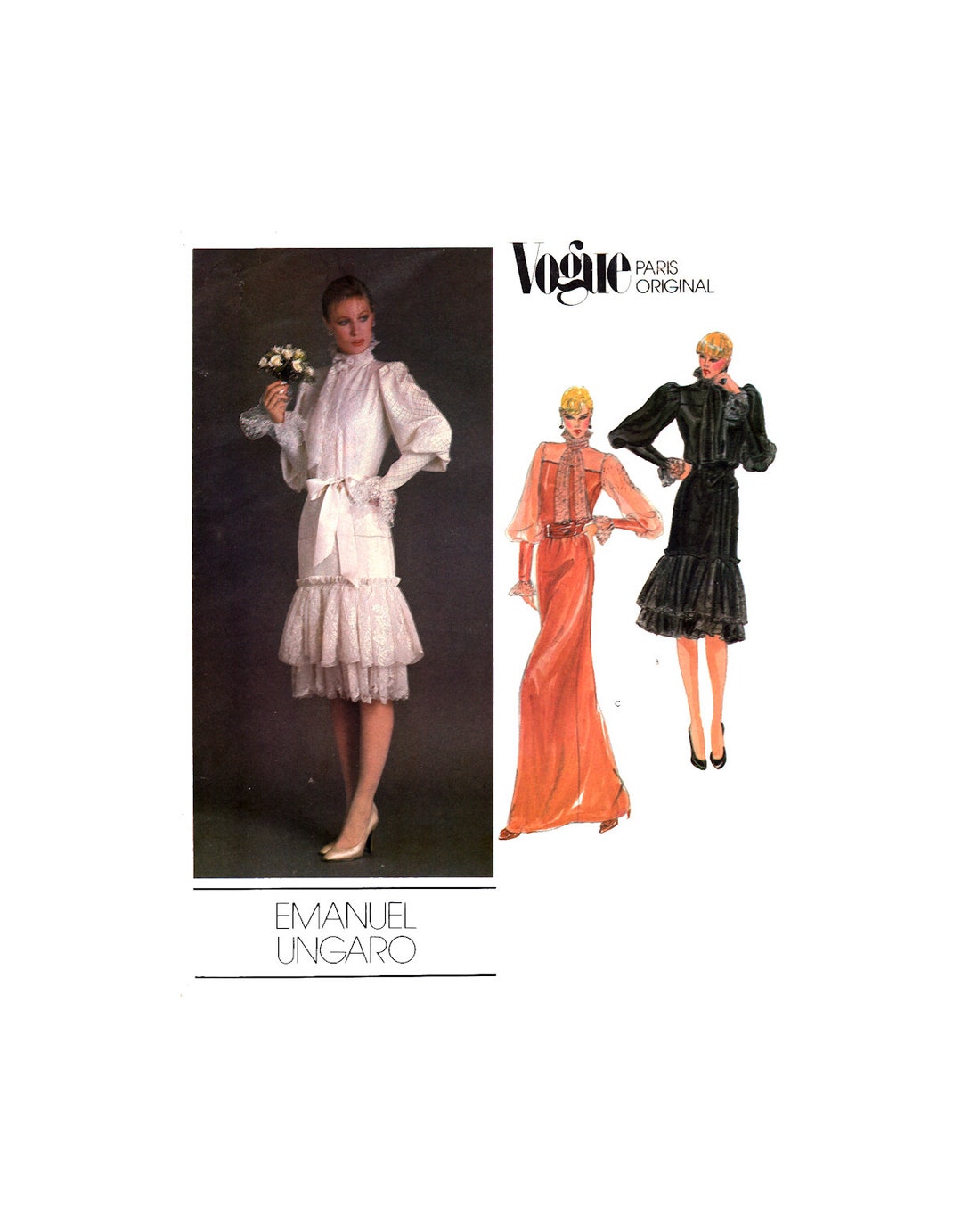 Vogue Ruffles Vogue Paris Original 2681 Emanuel Ungaro Dress With Scalloped Lace ...