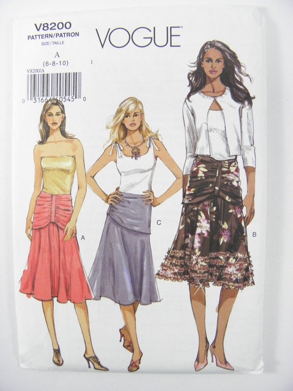 06 Vogue 8200 Flared Skirt With Attached Drape Variation At Etsy