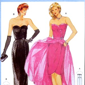 May include: Two women's dress patterns, one black with white polka dots and one pink with a ruffled neckline. The pattern numbers are 7137, 34+36+38+40+42, and 8+10+12+14+16.