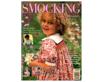 Australian Smocking and Embroidery Magazine, Spring 1996, Issue 35, Factory Folded Patterns, Instructions, Colour Photos, 64 pages