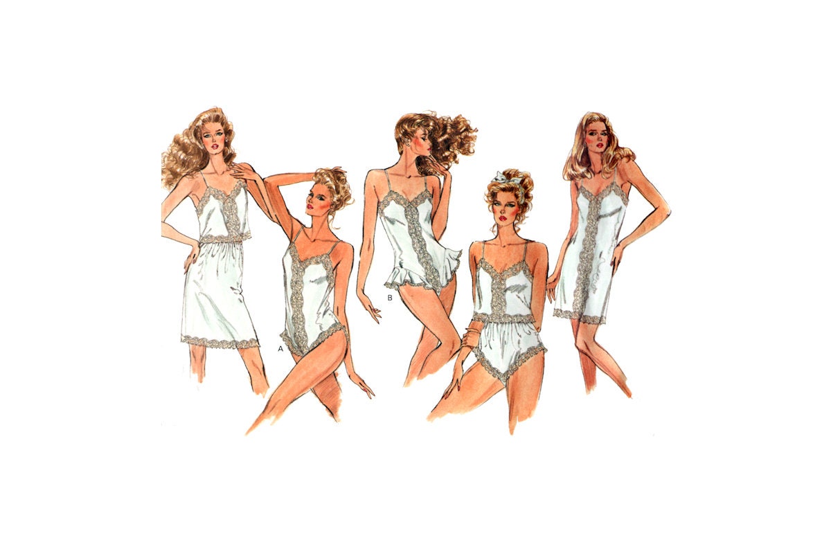 Vogue 2146 Lingerie: Slip, Camisole, Half-Slip, Panties and Teddy, Partially Cut and Complete or Uncut, Factory Folded, Size 6-14